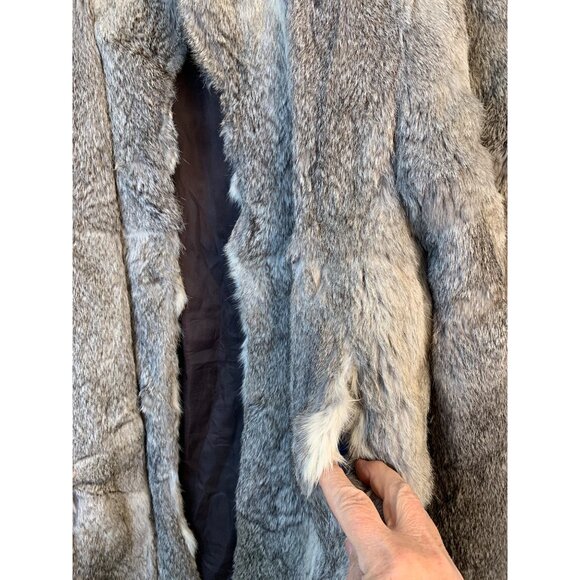 Vintage Handmade Patchwork Genuine Fur Coat Sz M Longline 8687 - Picture 7 of 8